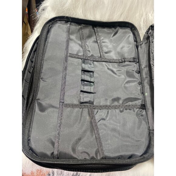 Black Faux Leather Bible Organizer Bag With Multiple Compartments & Zipper Closu - Picture 6 of 10